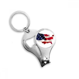 Dıythinker Yıldızlar ve Çizgiler Amerika Bayrağı Haritası Anahtarlık