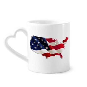 Dıythinker Yıldızlar ve Çizgiler Amerika Bayrağı Haritası Kahve Kupaları