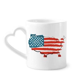 Dıythinker Yıldızlar ve Çizgiler Amerika Bayrağı Haritası Ülke Kahve Kupaları