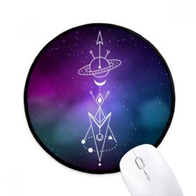 Dıythinker Yıldızlı Gökyüzü Alien Totem Desen Yuvarlak Kaymaz Mouse Pad