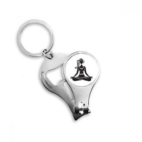 Dıythinker Yoga Kız Sağlıklı Tutun Çapraz Bacaklı Spor Silüeti Metal Anahtarlık