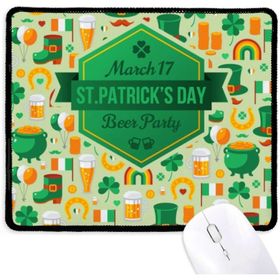 Dıythinker Yonca Bira Gökkuşağı İrlanda St.Patricts Day Kaymaz Mouse Pad