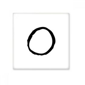 Dıythinker Yunan Alfabe Omicorn Siyah siluet 10x10 cm Seramik Karo