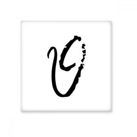 Dıythinker Yunan Alfabe Theta Siyah siluet Seramik 10x10 cm Seramik Karo