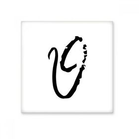 Dıythinker Yunan Alfabe Theta Siyah siluet Seramik 10x10 cm Seramik Karo