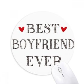 Dıythinker Yuvarlak Best boyfriend ever Alıntı Kalp Kaymaz Kauçuk Fare Altlığı