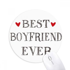 Dıythinker Yuvarlak Best boyfriend ever Alıntı Kalp Kaymaz Kauçuk Fare Altlığı