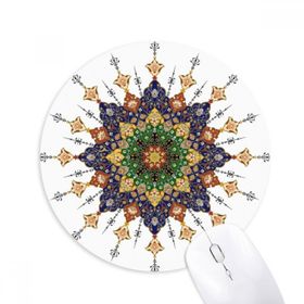 Dıythinker Yuvarlak Çiçek Yaprağı Çerçeve Paralel Tekrarlama Desen Kaymaz Kauçuk Fare Altlığı