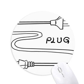 Dıythinker Yuvarlak Çift Delikli Plug Line El Çizimi Kaymaz Kauçuk Fare Altlığı