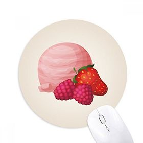 Dıythinker Yuvarlak Çilek Üzüm Pembe Dondurma Topu Kaymaz Kauçuk Fare Altlığı