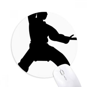 Dıythinker Yuvarlak Çin Dövüş Sanatı Shaolin Kung Fu Desenli Kaymaz Kauçuk Fare Altlığı