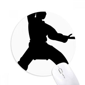 Dıythinker Yuvarlak Çin Dövüş Sanatı Shaolin Kung Fu Desenli Kaymaz Kauçuk Fare Altlığı