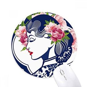 Dıythinker Yuvarlak Çin Kültürü Pembe Güzellik Kaymaz Kauçuk Fare Altlığı