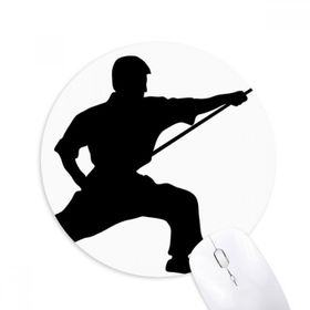Dıythinker Yuvarlak Çin Shaolin Stick Kung Fu Kültürü Kaymaz Kauçuk Fare Altlığı