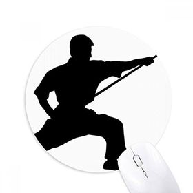 Dıythinker Yuvarlak Çin Shaolin Stick Kung Fu Kültürü Kaymaz Kauçuk Fare Altlığı