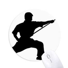 Dıythinker Yuvarlak Çin Shaolin Stick Kung Fu Kültürü Kaymaz Kauçuk Fare Altlığı