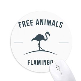 Dıythinker Yuvarlak Çizgi Film Flamingo Hayvan Mavi Silüet Kaymaz Kauçuk Fare Altlığı