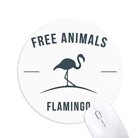 Dıythinker Yuvarlak Çizgi Film Flamingo Hayvan Mavi Silüet Kaymaz Kauçuk Fare Altlığı