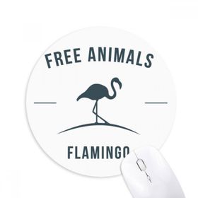 Dıythinker Yuvarlak Çizgi Film Flamingo Hayvan Mavi Silüet Kaymaz Kauçuk Fare Altlığı