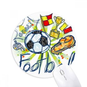 Dıythinker Yuvarlak Çizgi Film Futbol Serisi Desenli Futbol Kaymaz Kauçuk Fare Altlığı