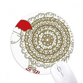 Dıythinker Yuvarlak Çizgi Film Noel Şapkası Çorap Kaymaz Kauçuk Fare Altlığı