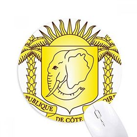 Dıythinker Yuvarlak Coate d'Ivoire Ulusal Amblem Ülke Kaymaz Kauçuk Fare Altlığı