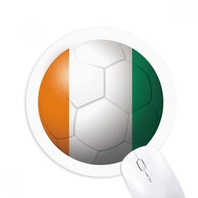 Dıythinker Yuvarlak Coate D'Ivoire Ulusal Bayrak Futbol Kaymaz Kauçuk Fare Altlığı