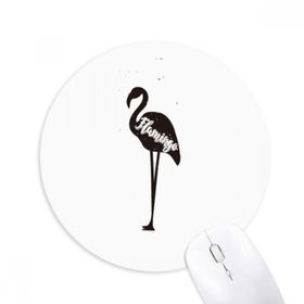 Dıythinker Yuvarlak Flamingo Siyah ve Beyaz Hayvan Kaymaz Kauçuk Fare Altlığı