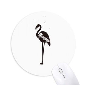 Dıythinker Yuvarlak Flamingo Siyah ve Beyaz Hayvan Kaymaz Kauçuk Fare Altlığı
