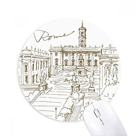 Dıythinker Yuvarlak Fontana di Trevi Roma Fontana Kent Simgesi Kaymaz Kauçuk Fare Altlığı