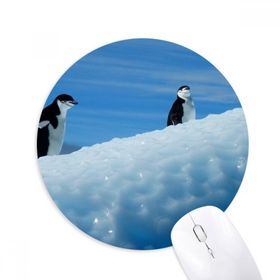 Dıythinker Yuvarlak İki Antarktik Penguenler Bilim Doğa Resim Kaymaz Kauçuk Fare Altlığı