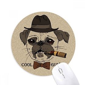 Dıythinker Yuvarlak İngiliz Stili Yumuşak Duman Köpek ve Sigara Kaymaz Kauçuk Fare Altlığı