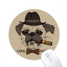 Dıythinker Yuvarlak İngiliz Stili Yumuşak Duman Köpek ve Sigara Kaymaz Kauçuk Fare Altlığı