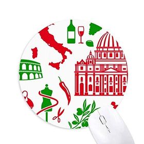 Dıythinker Yuvarlak İtalya Bayrağı Roma Tiyatrosu Kaymaz Kauçuk Fare Altlığı