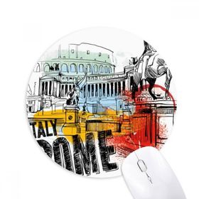 Dıythinker Yuvarlak İtalya Roma Manzarası Roma Tiyatrosu Kaymaz Kauçuk Fare Altlığı