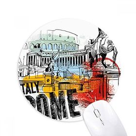 Dıythinker Yuvarlak İtalya Roma Manzarası Roma Tiyatrosu Kaymaz Kauçuk Fare Altlığı