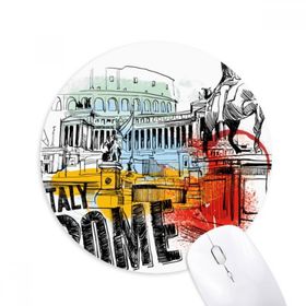 Dıythinker Yuvarlak İtalya Roma Manzarası Roma Tiyatrosu Kaymaz Kauçuk Fare Altlığı