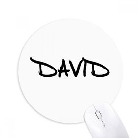 Dıythinker Yuvarlak Özel El Yazısı İngilizce İsim DAVID Kaymaz Kauçuk Fare Altlığı