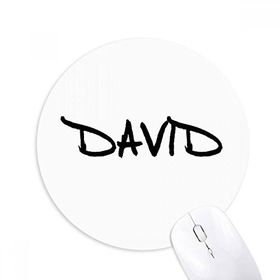 Dıythinker Yuvarlak Özel El Yazısı İngilizce İsim DAVID Kaymaz Kauçuk Fare Altlığı