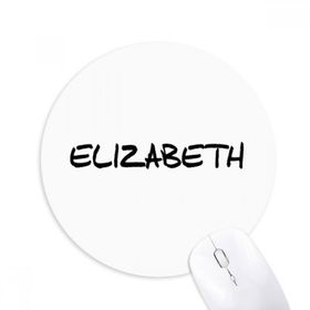 Dıythinker Yuvarlak Özel El Yazısı İngilizce İsim Elizabeth Kaymaz Kauçuk Fare Altlığı
