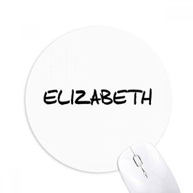 Dıythinker Yuvarlak Özel El Yazısı İngilizce İsim Elizabeth Kaymaz Kauçuk Fare Altlığı