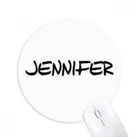 Dıythinker Yuvarlak Özel El Yazısı İngilizce İsim JENNIFER Kaymaz Kauçuk Fare Altlığı