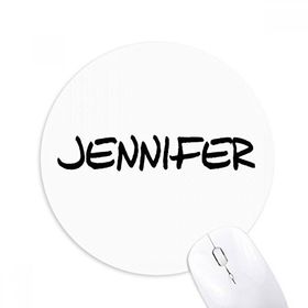 Dıythinker Yuvarlak Özel El Yazısı İngilizce İsim JENNIFER Kaymaz Kauçuk Fare Altlığı