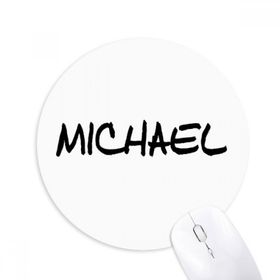 Dıythinker Yuvarlak Özel El Yazısı İngilizce İsim MICHAEL Kaymaz Kauçuk Fare Altlığı
