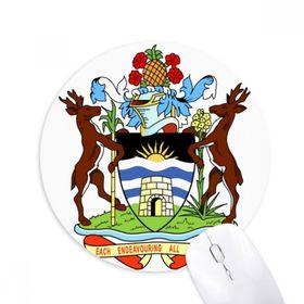 Dıythinker Yuvarlak Saint John's Antigua & Barbuda Amblemi Kaymaz Kauçuk Fare Altlığı