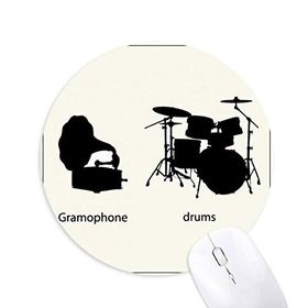 Dıythinker Yuvarlak Şarkı Müzik Davul Kiti Enerji Desenli Kaymaz Kauçuk Fare Altlığı