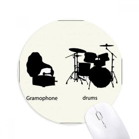 Dıythinker Yuvarlak Şarkı Müzik Davul Kiti Enerji Desenli Kaymaz Kauçuk Fare Altlığı