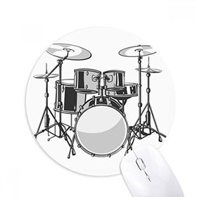Dıythinker Yuvarlak Şarkı Müzik Davul Kiti Enerji İllüstrasyonu Kaymaz Kauçuk Fare Altlığı
