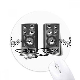 Dıythinker Yuvarlak Şarkı Müzik Hoparlör Kutusu Desenli Kaymaz Kauçuk Fare Altlığı