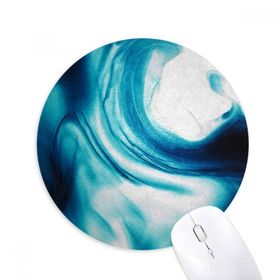 Dıythinker Yuvarlak Şeffaf Sıvı Mavi Pigment Soyut Kaymaz Kauçuk Fare Altlığı